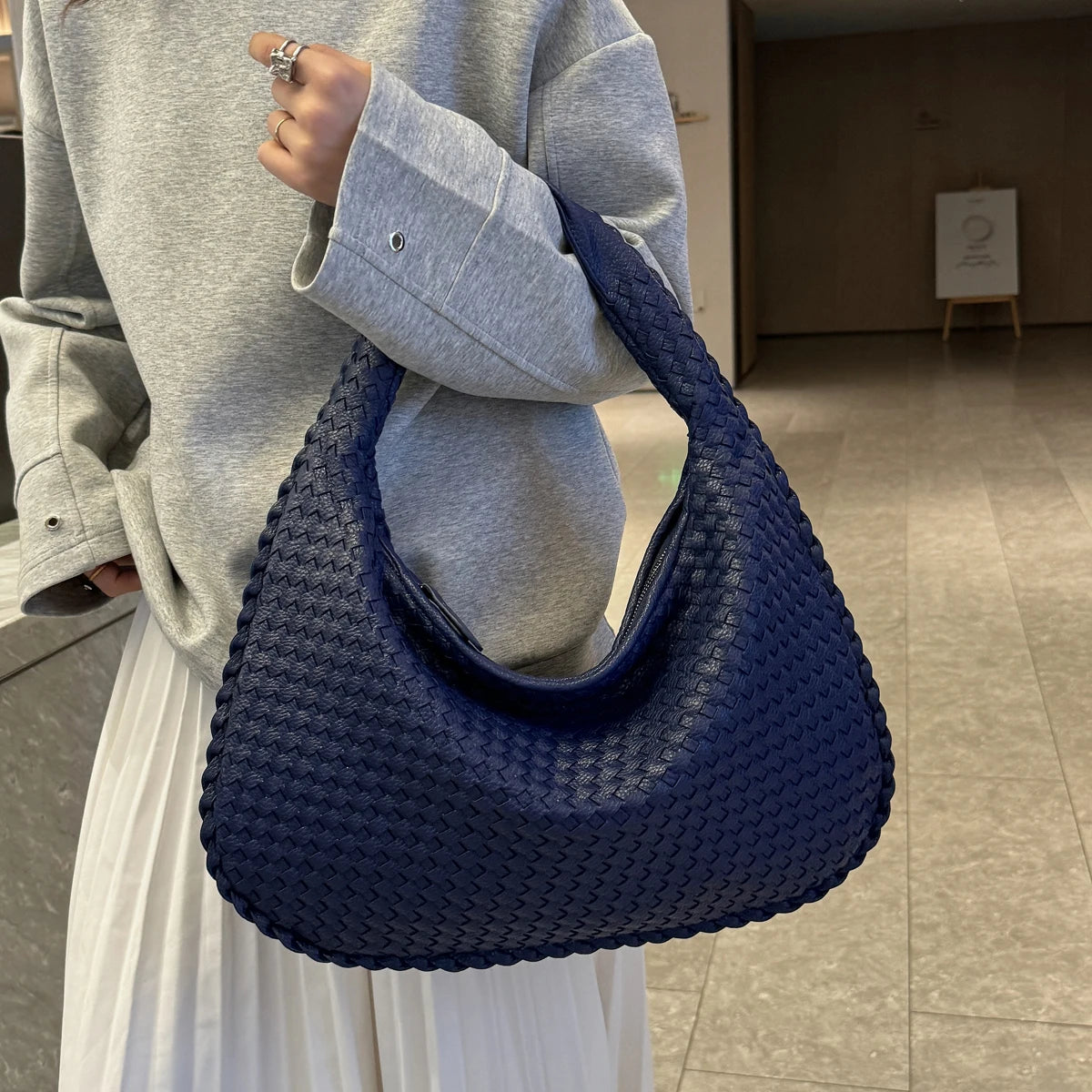 Woven PU Hobo