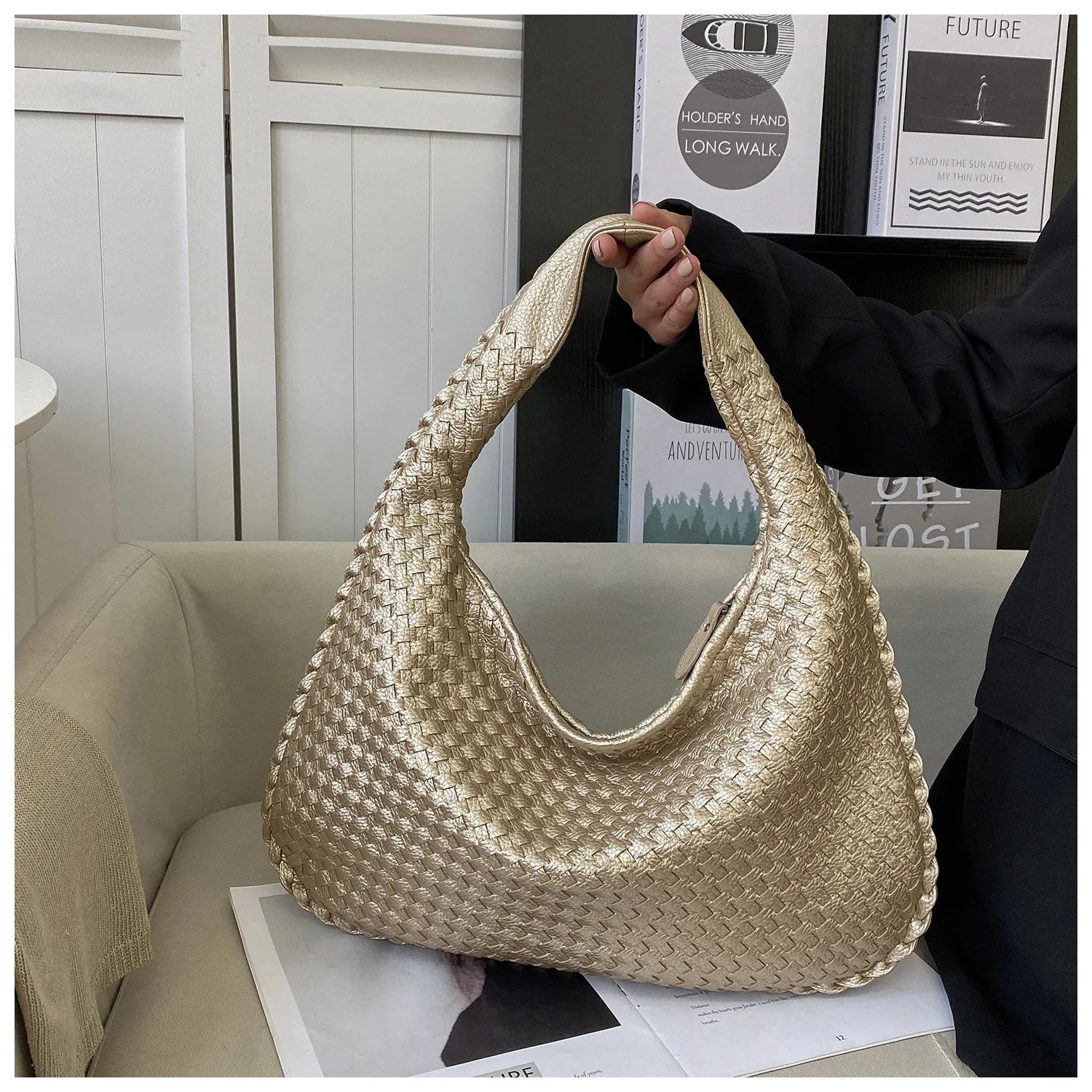 Woven PU Hobo