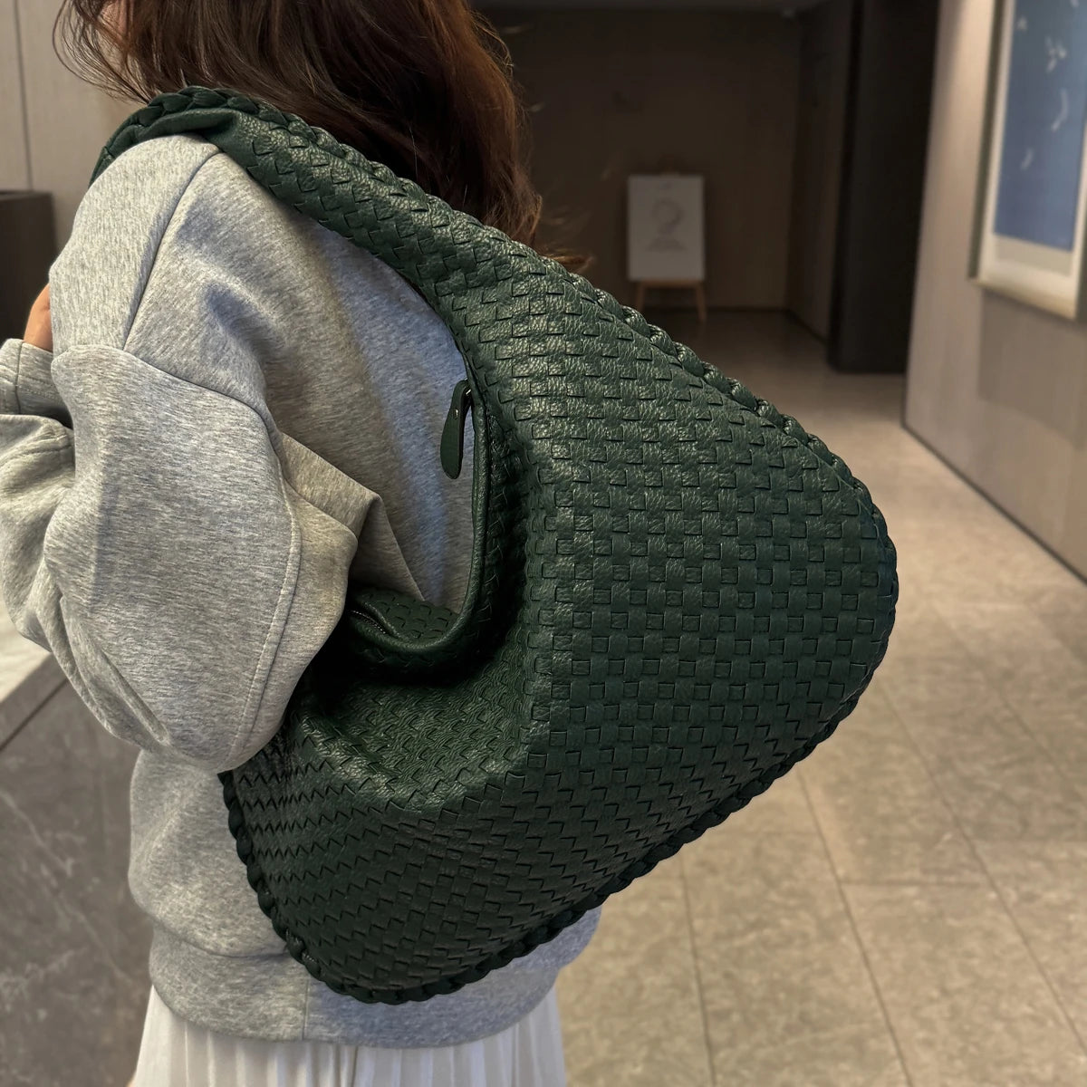 Woven PU Hobo